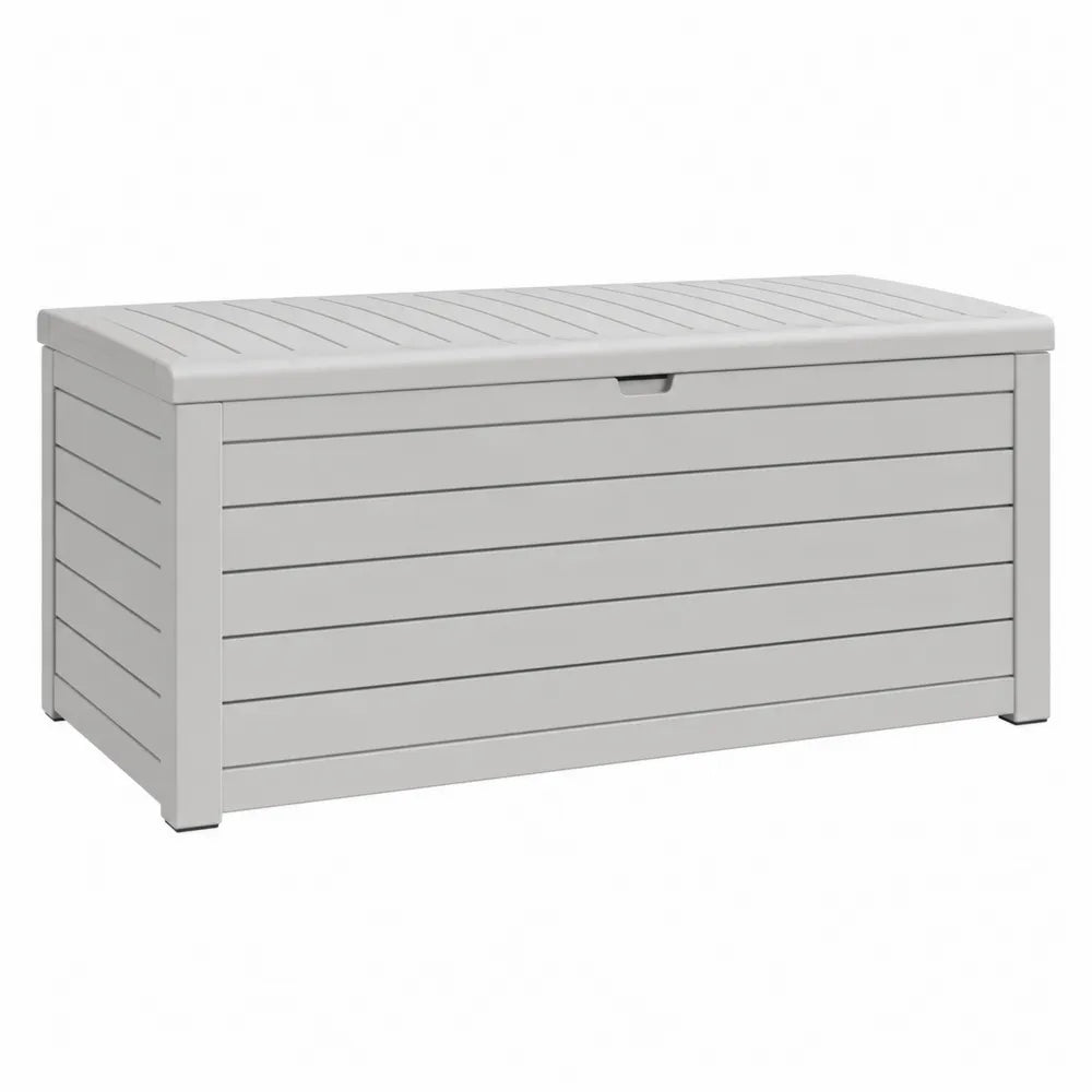 Baúl de almacenamiento exterior gris 120x50x60 cm plástico