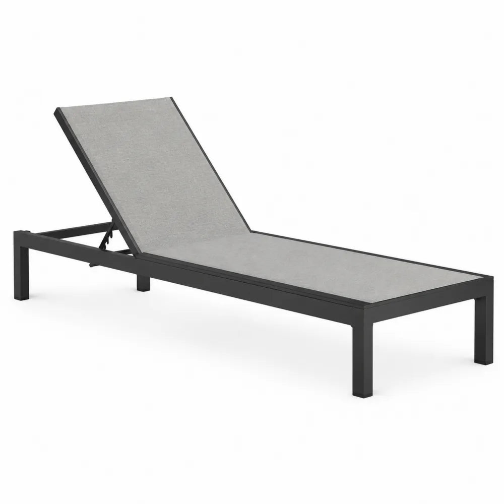 Tumbona de aluminio y textileno gris de 200 cm