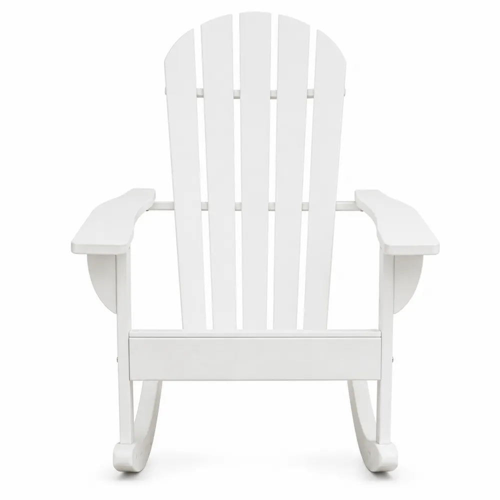 Silla mecedora de madera para exterior color blanco