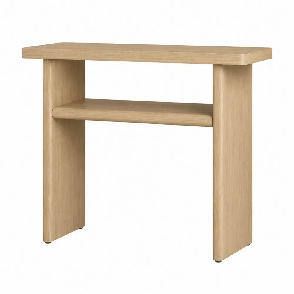 Mesa Consola de Madera Roble Claro con Estante