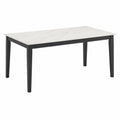 Mesa de comedor de mármol y madera 180x90x75 cm