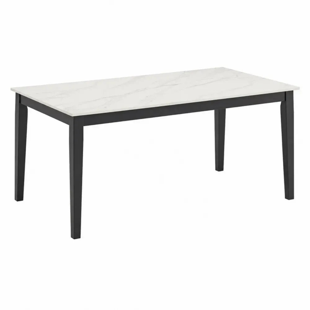 Mesa de comedor de mármol y madera 180x90x75 cm