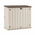 Armario de Exterior de Polipropileno 130x74x110 cm Beige/Marrón