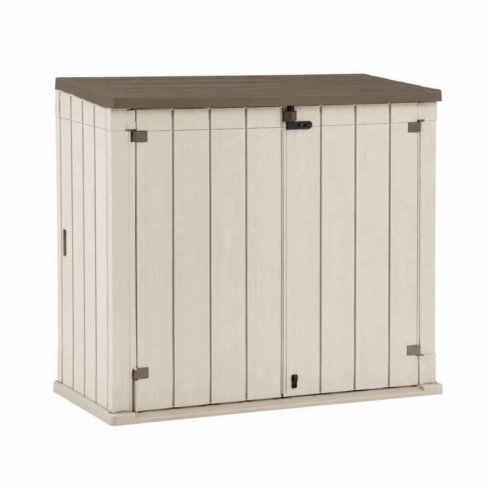 Armario de Exterior de Polipropileno 130x74x110 cm Beige/Marrón