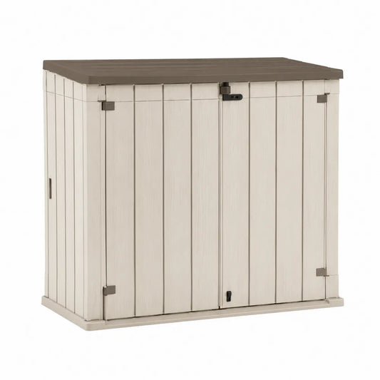 Armario de Exterior de Polipropileno 130x74x110 cm Beige/Marrón