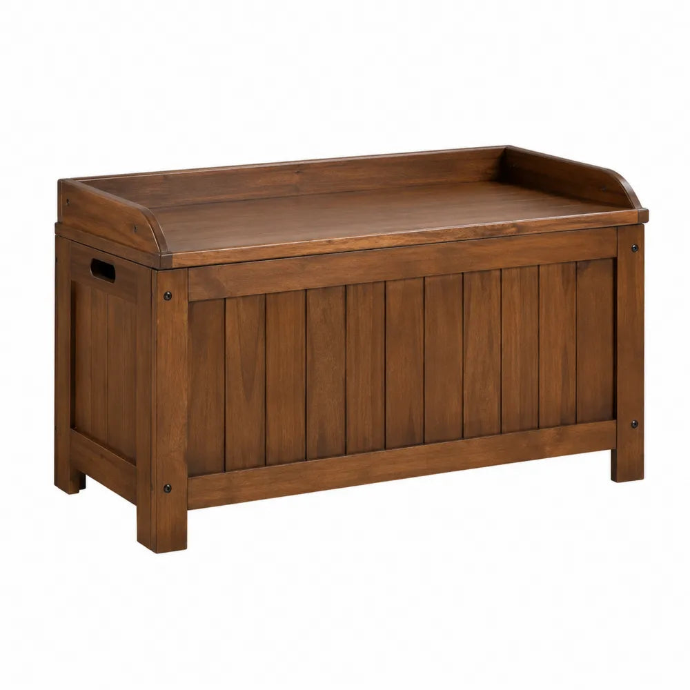 Banco de almacenamiento de madera maciza marrón 80x40x50 cm