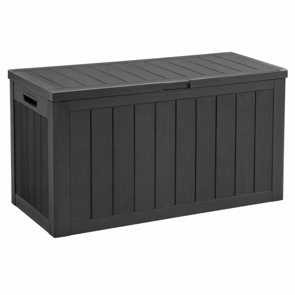 Arcón de almacenamiento de resina negra 117x45x57 cm