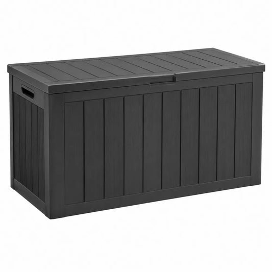 Arcón de almacenamiento de resina negra 117x45x57 cm