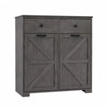 Armario de Madera Contrachapada con 2 Puertas y 2 Cajones Gris