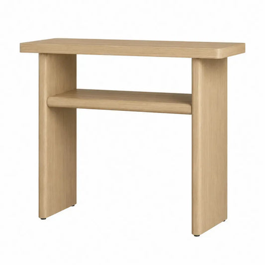 Mesa Consola de Madera Roble Claro con Estante