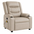 Sillón reclinable de cuero sintético beige con control eléctrico