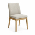Silla de madera de roble con tapizado en poliéster beige