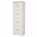 Armario alto blanco de 6 puertas de MDF y madera